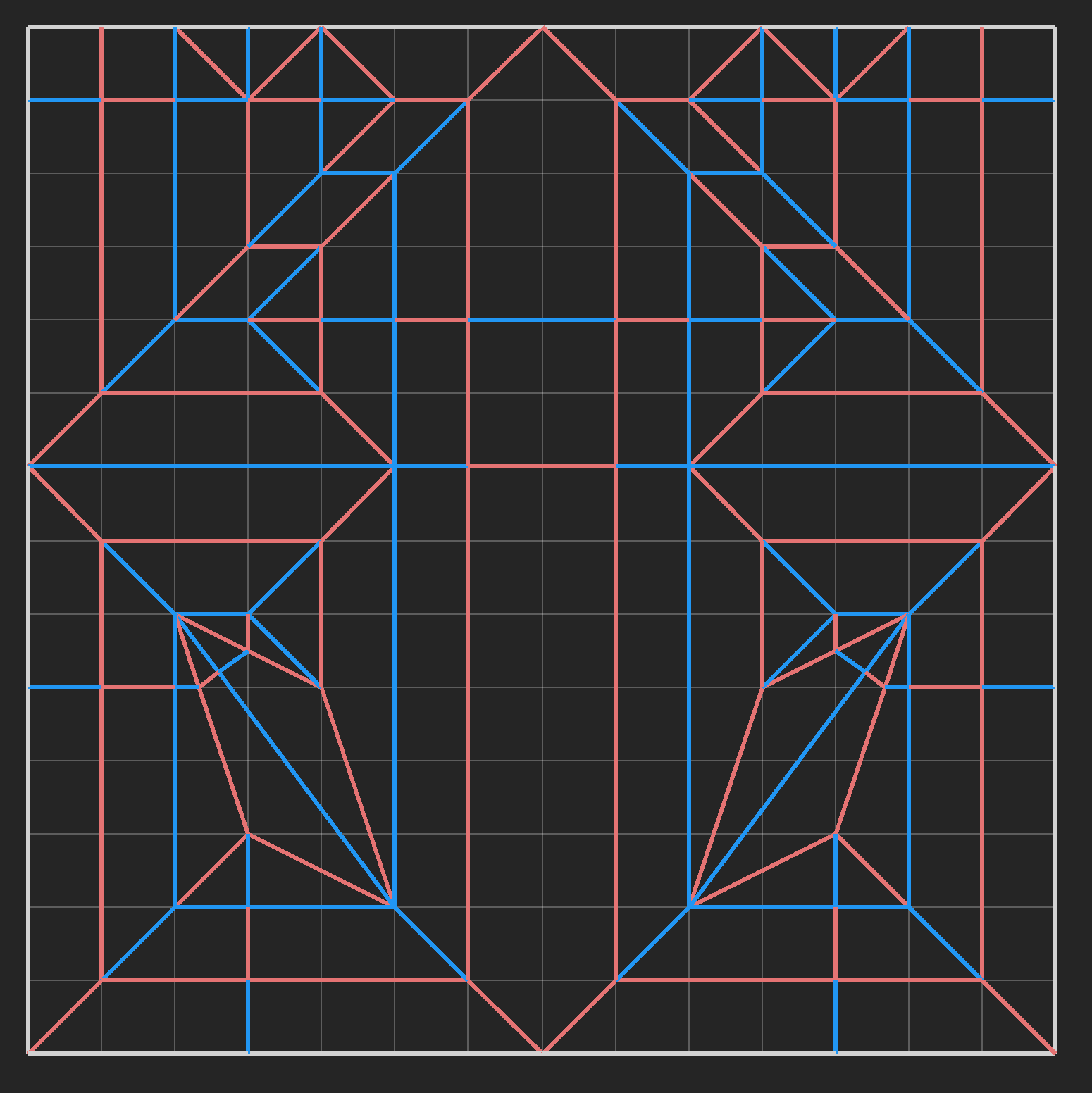 Crease pattern of origami ermine/stoat.