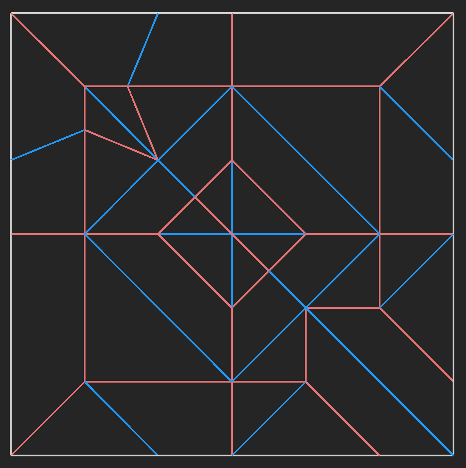 Crease pattern of origami dragon.