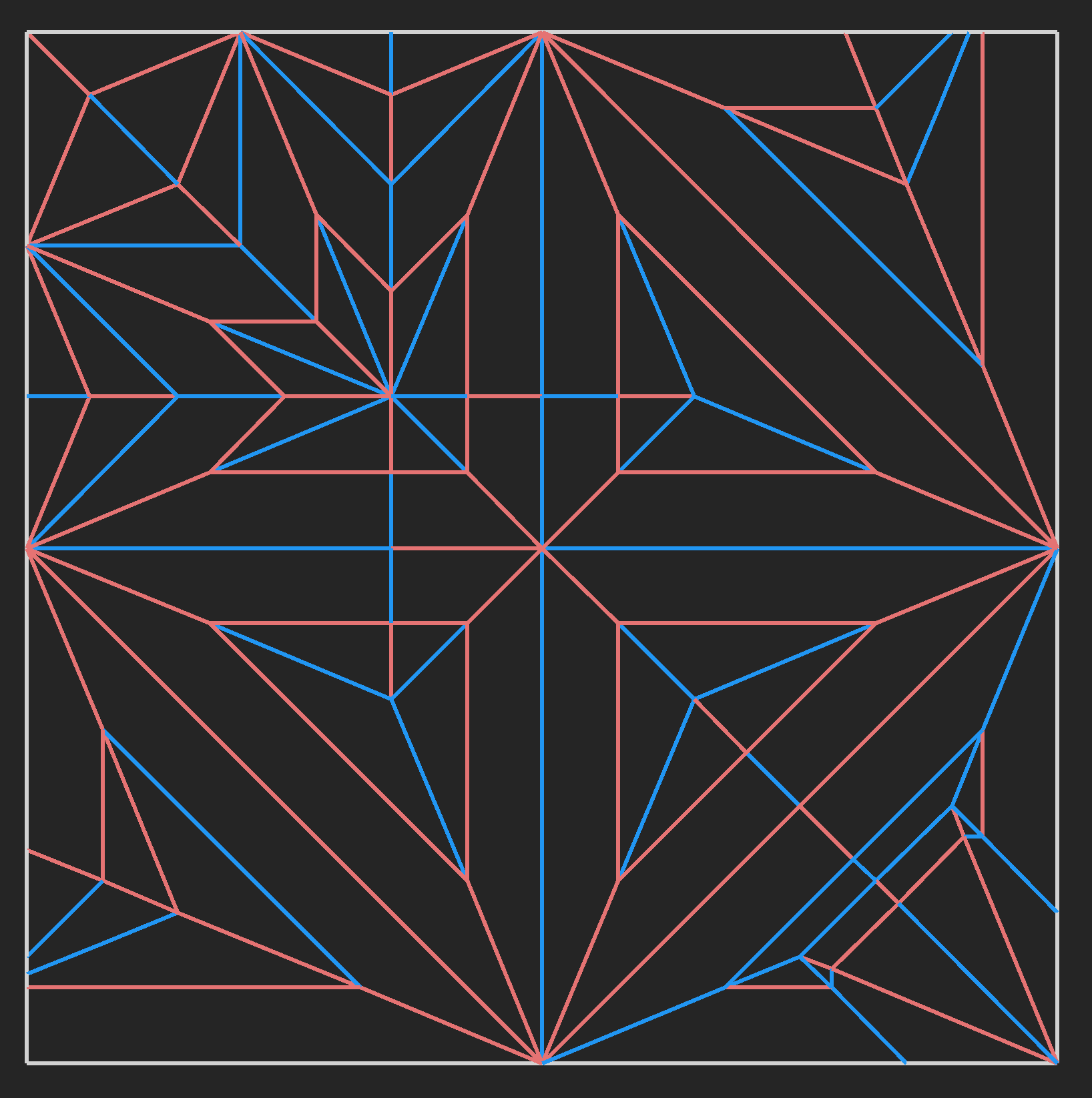 Crease pattern of origami whitetail fawn.