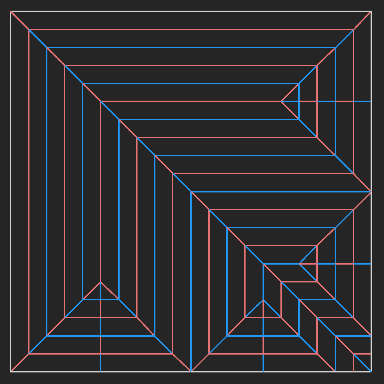 Crease pattern of origami person hanging by balloon.