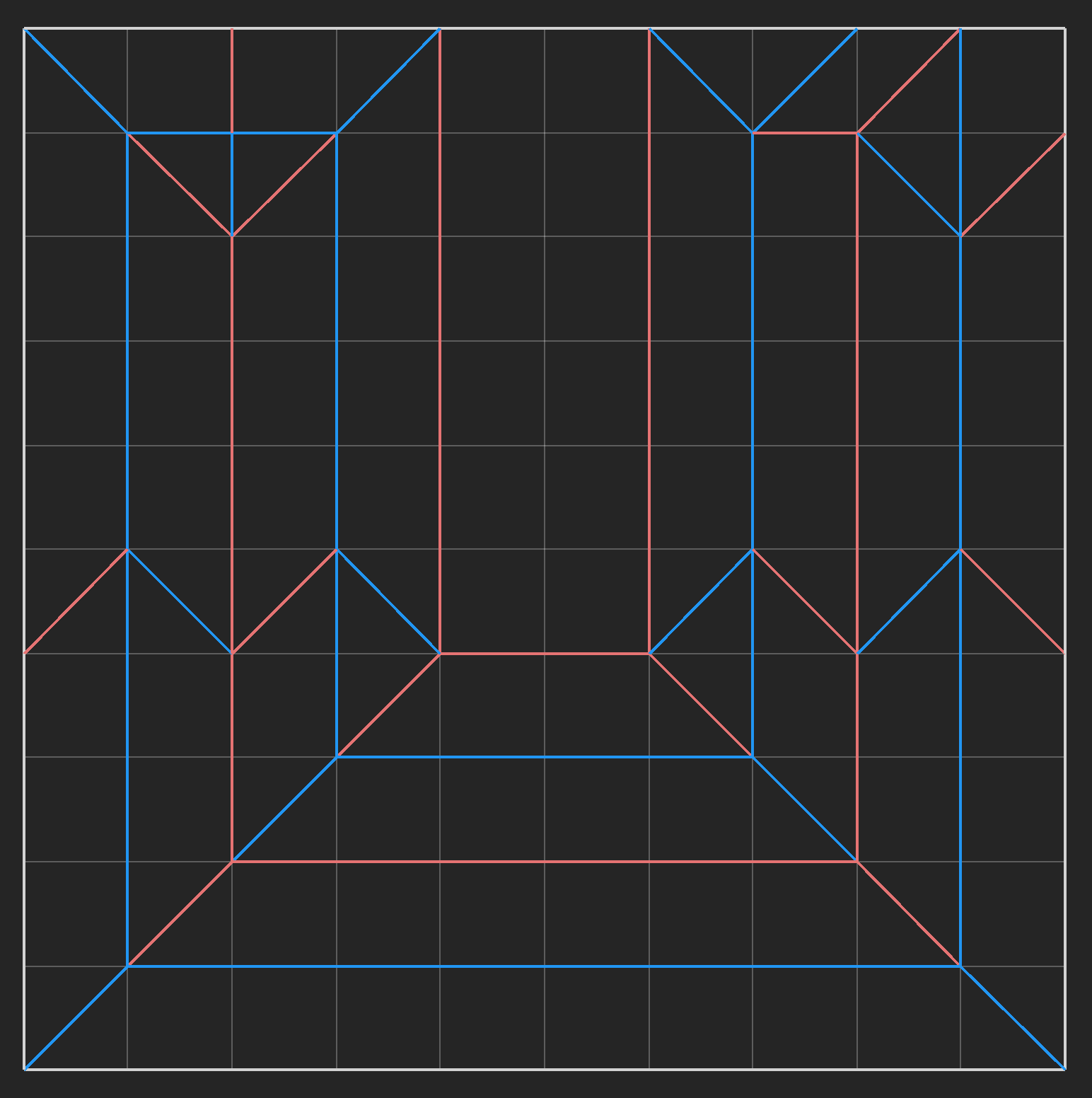 Crease pattern of origami comedy mask.