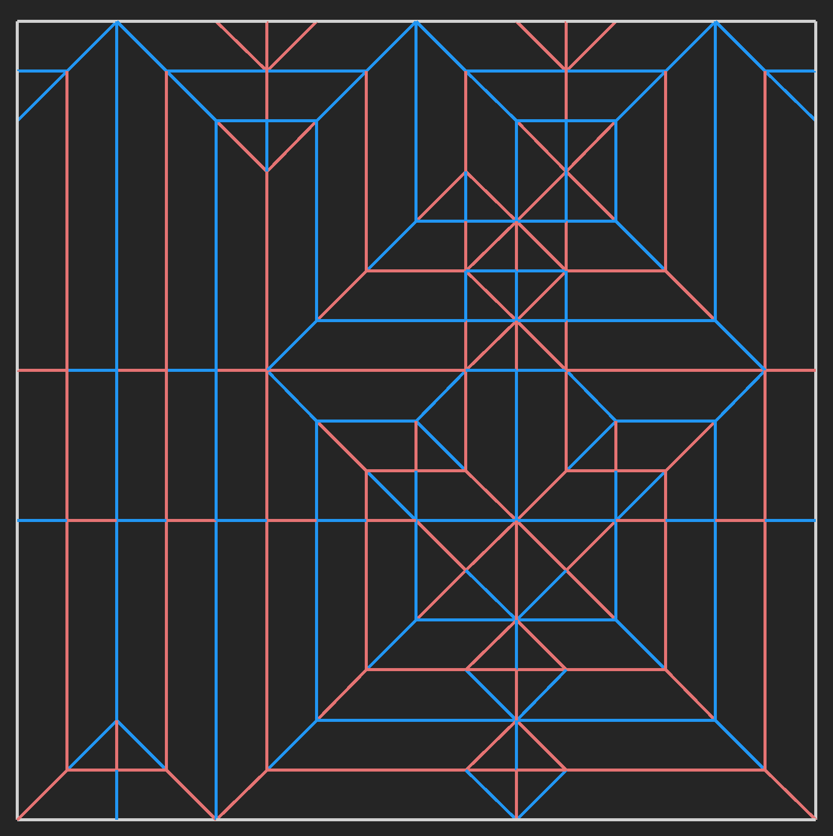 Crease pattern of origami mandrake.