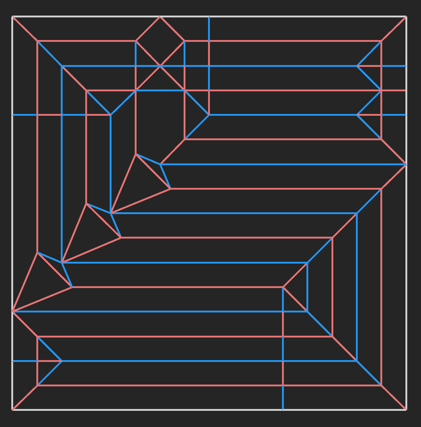 Crease pattern of origami mermaid.