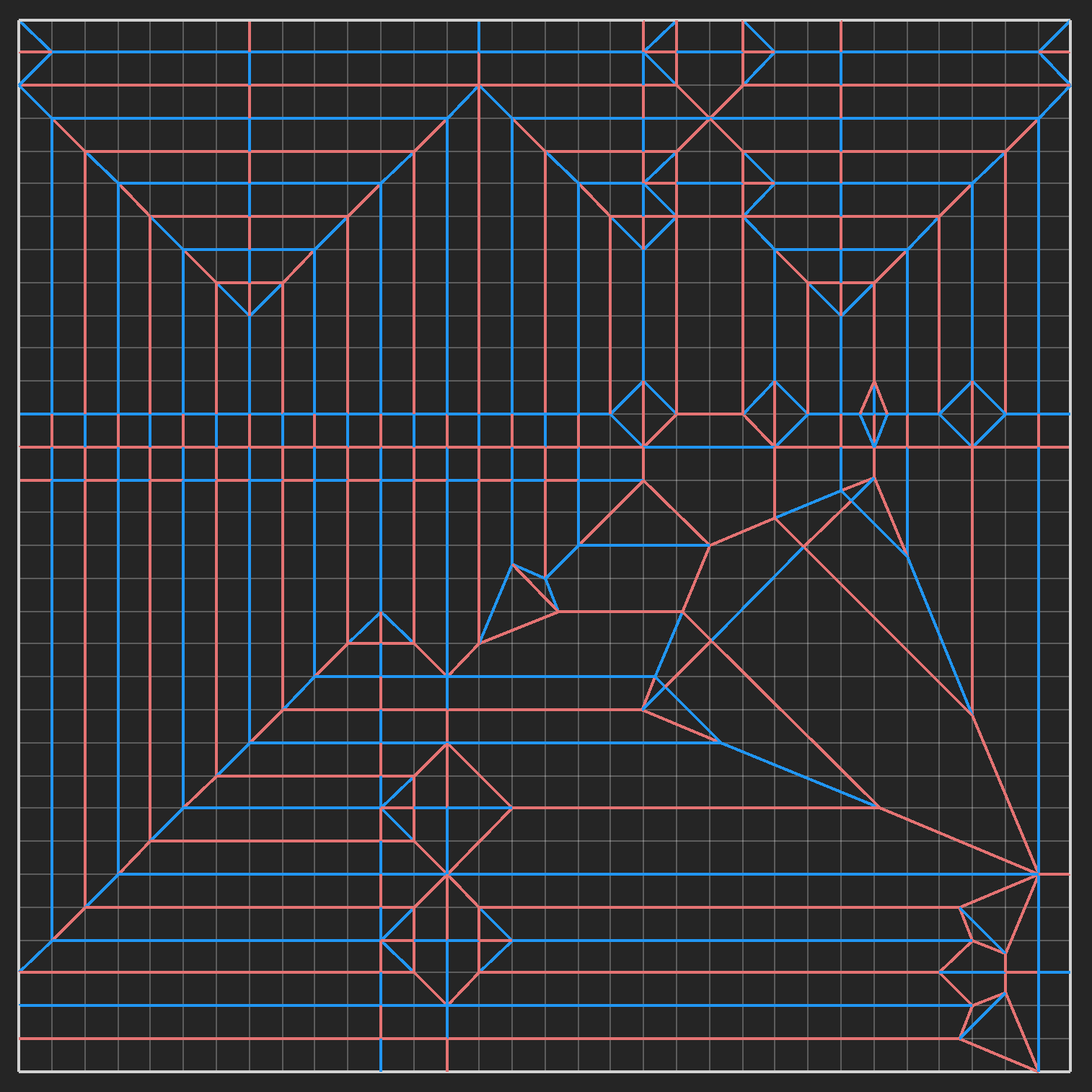 Crease pattern of origami phishing.
