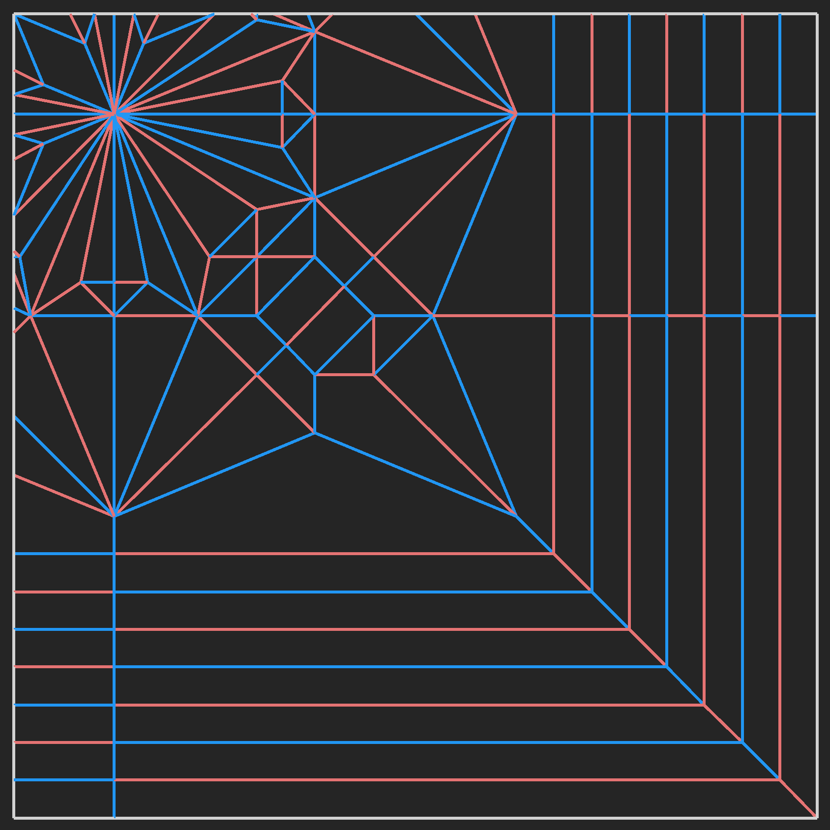 Crease pattern of origami phoenix.