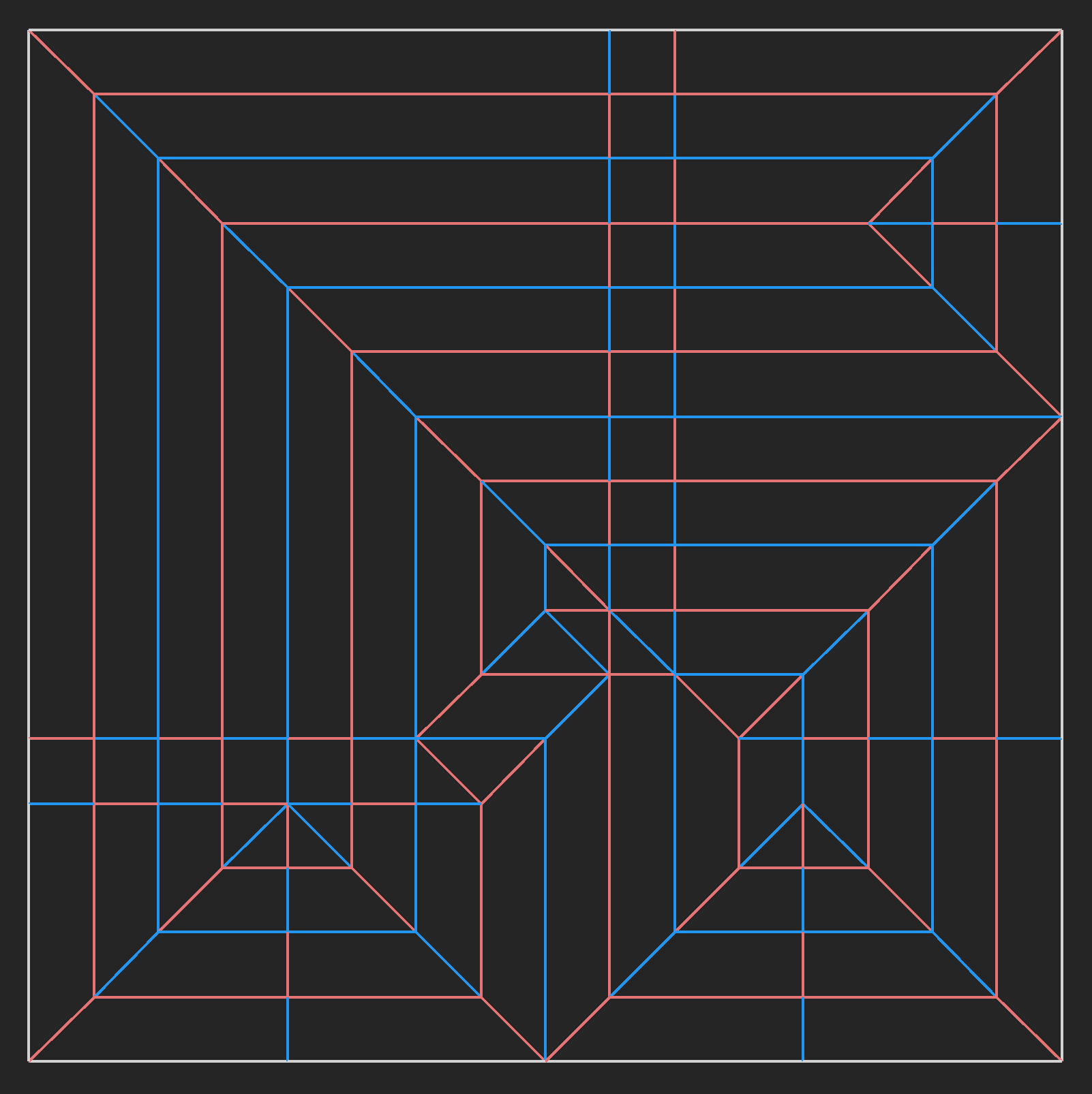 Crease pattern of origami sword and shield.